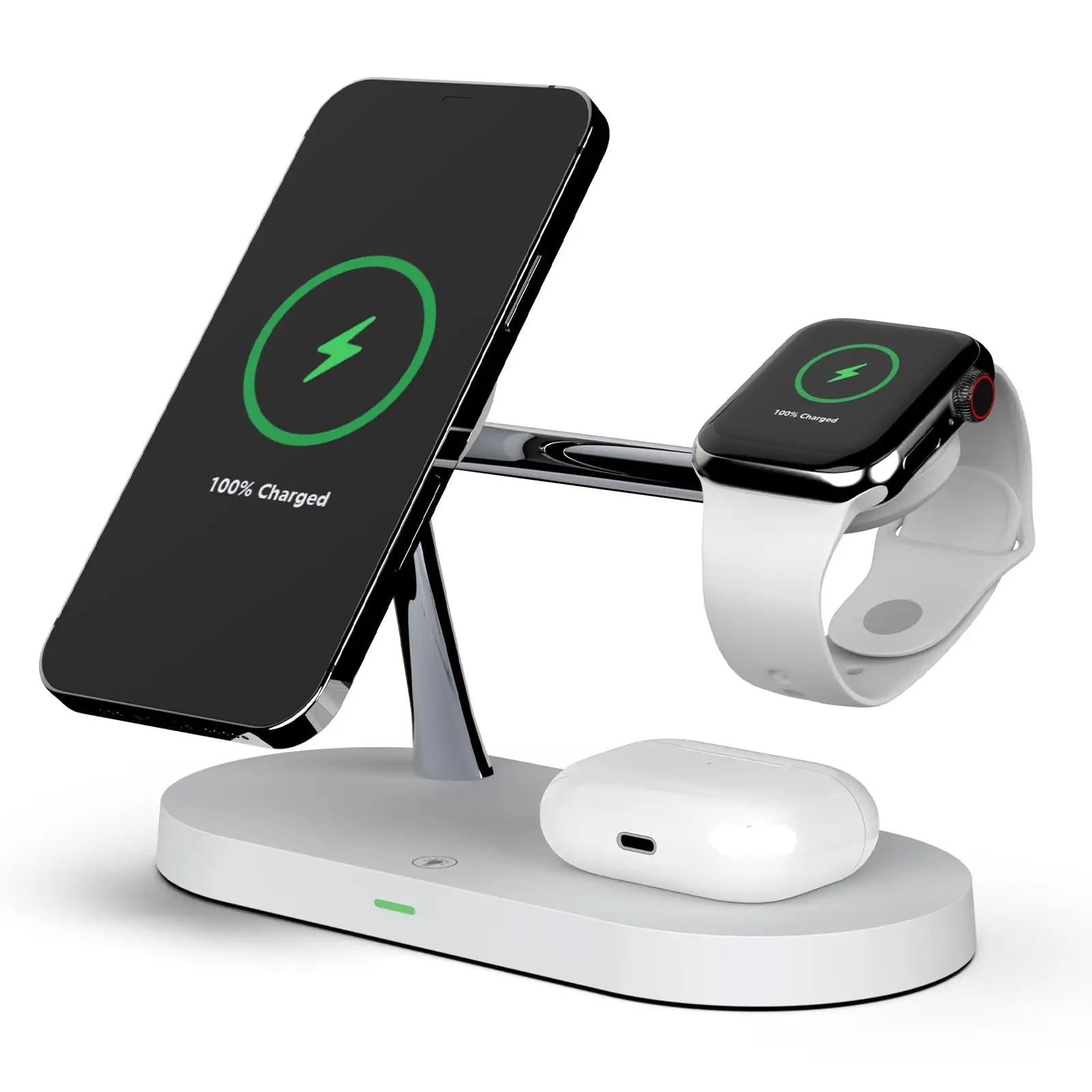 3-in-1 Wireless Charging Station - 15W Fast Charger for iPhone 15/14/13/12, Apple Watch, and AirPods