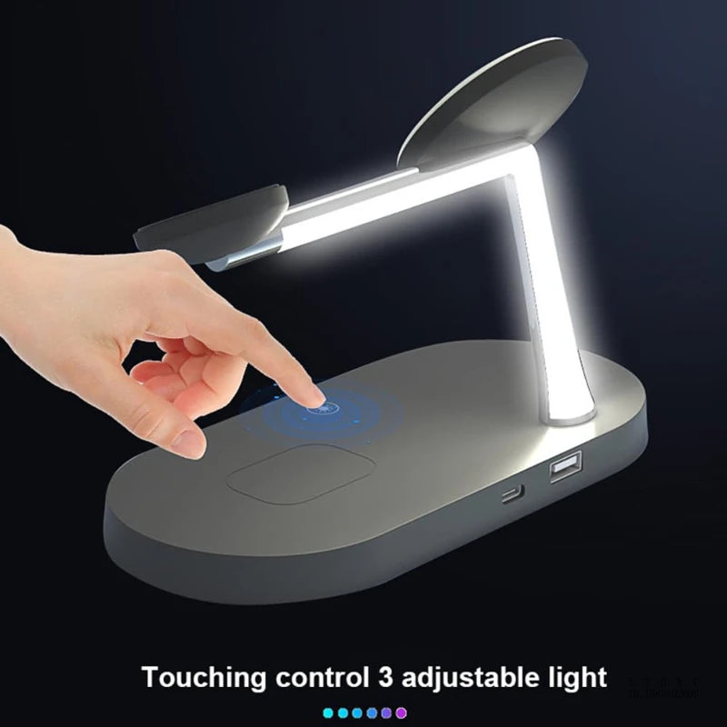 3-in-1 Wireless Charging Station - 15W Fast Charger for iPhone 15/14/13/12, Apple Watch, and AirPods