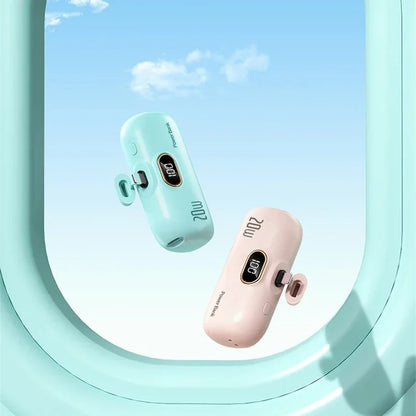 Mini 10000Mah Power Bank Built Cable Portable Mobile Phone Charger External Battery Capsule Powerbank for Type-C Iphone