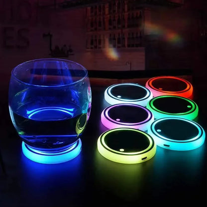  LED Cup Holder Light Mats - Constellation Backlight Coasters and Atmosphere Lighting Accessories