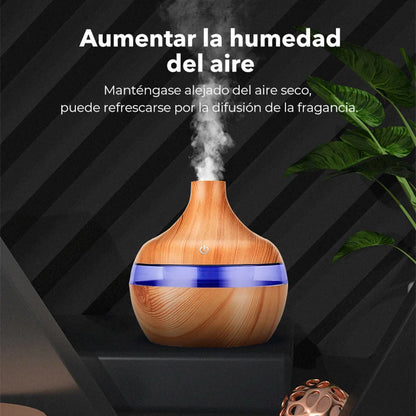 300ML Wood Grain Air Humidifier Essential Oil Fragrance Diffuser Home Ultrasonic Aroma Humidificadores USB Cool Mist Sprayer