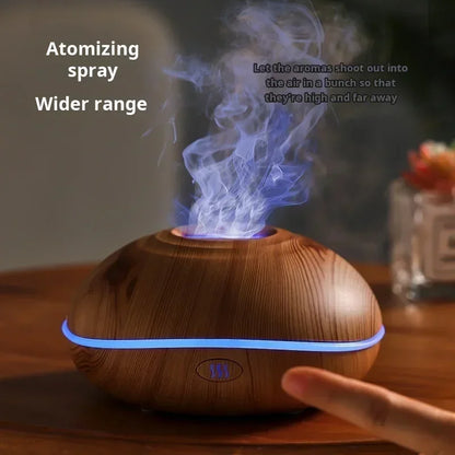 7 Led Colors Fire Flame Wood Grain Aromatherapy Mini Humidifier Aroma Essential Oil Diffuser Air Ultrasonic Mist Maker Fogger