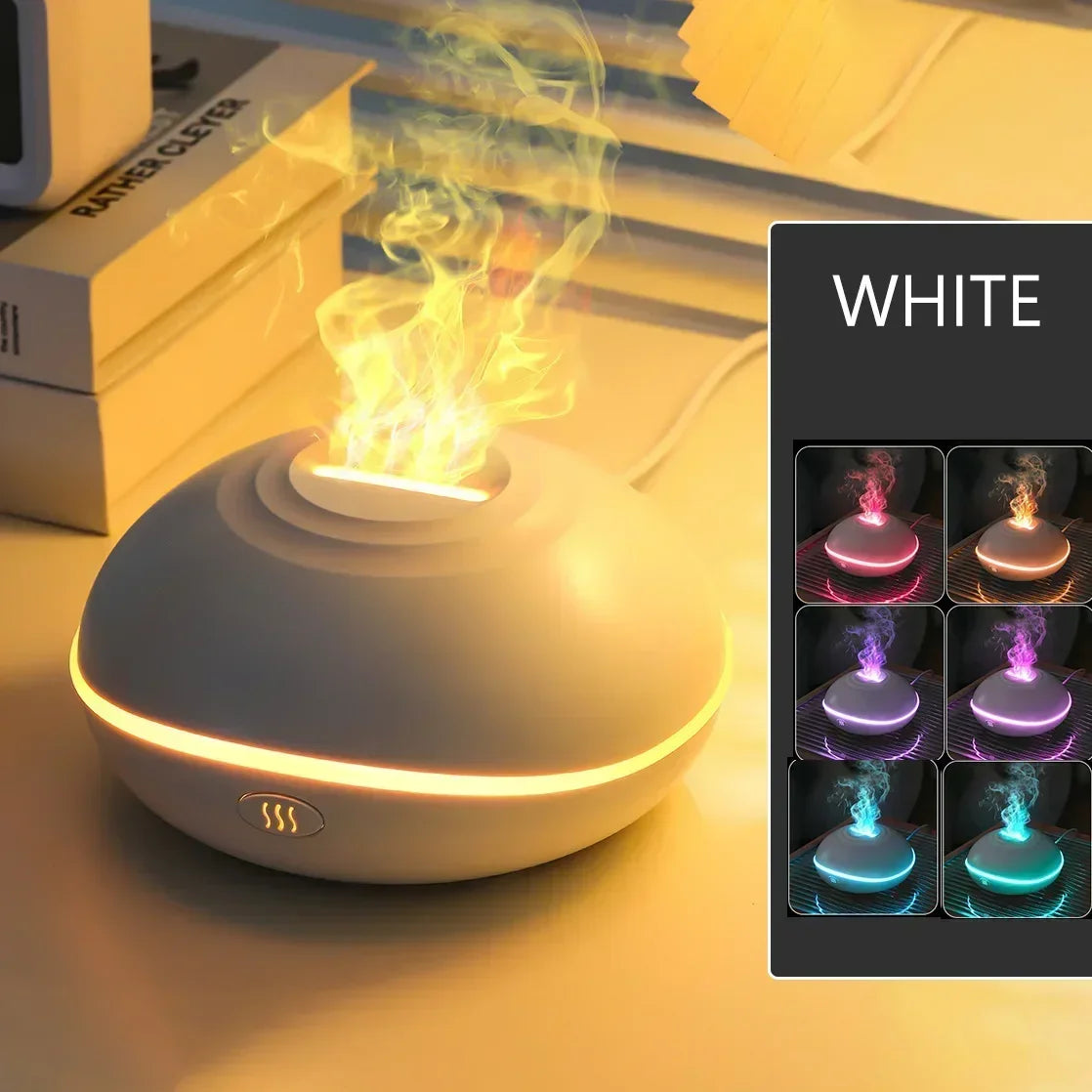 7 Led Colors Fire Flame Wood Grain Aromatherapy Mini Humidifier Aroma Essential Oil Diffuser Air Ultrasonic Mist Maker Fogger