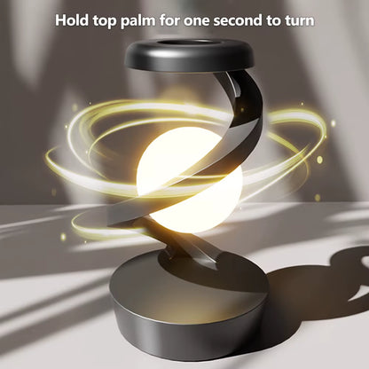 LED 360° Rotating Night Light with Wireless Charger Cordless Desk Lamp Rechargeable LED Levitating Night Light for Living Room