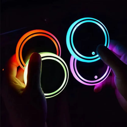  LED Cup Holder Light Mats - Constellation Backlight Coasters and Atmosphere Lighting Accessories
