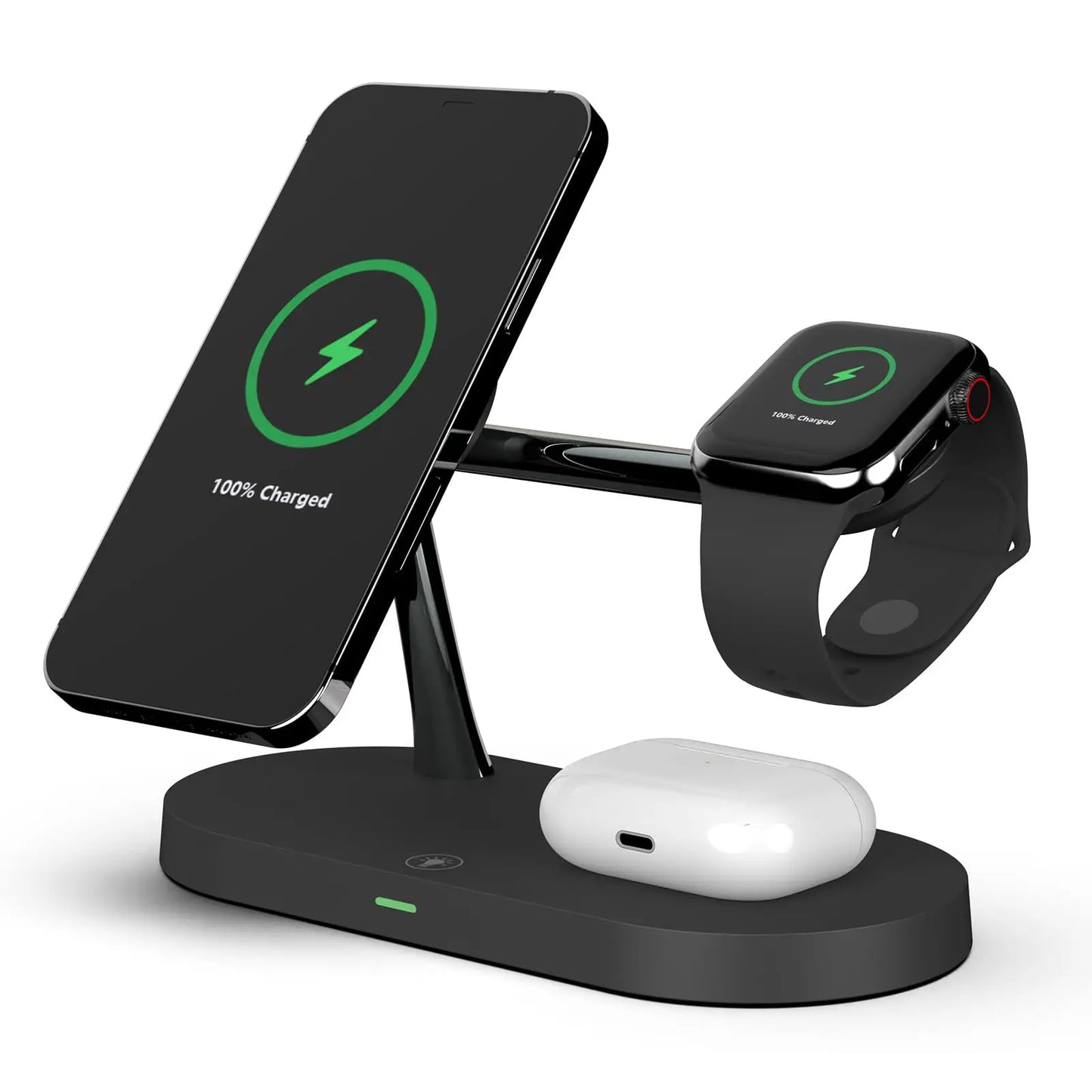 3-in-1 Wireless Charging Station - 15W Fast Charger for iPhone 15/14/13/12, Apple Watch, and AirPods