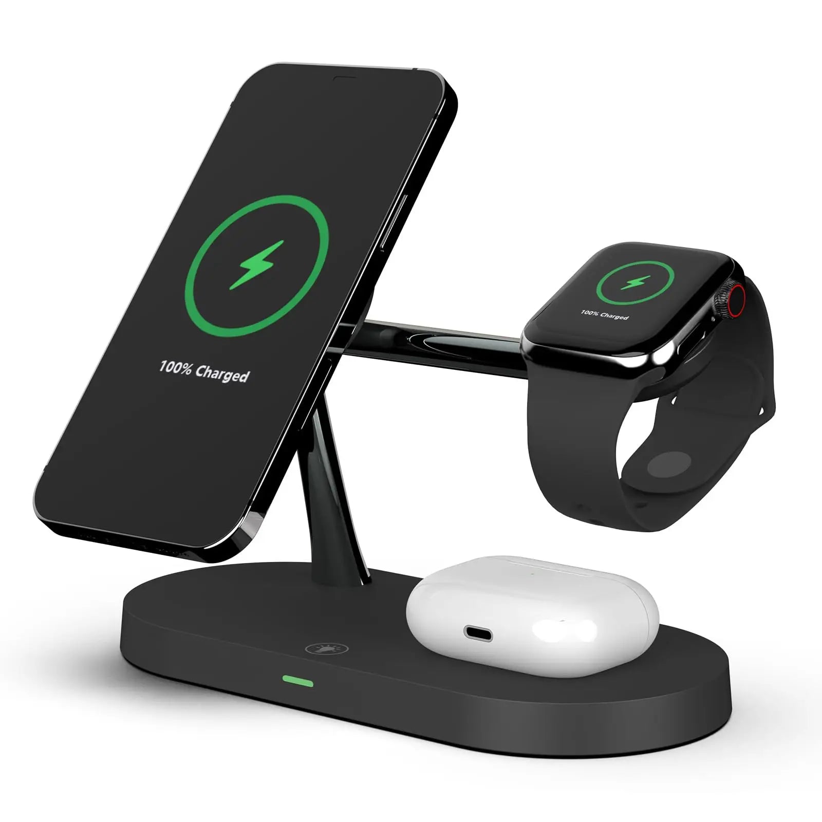 3-in-1 Wireless Charging Station - 15W Fast Charger for iPhone 15/14/13/12, Apple Watch, and AirPods
