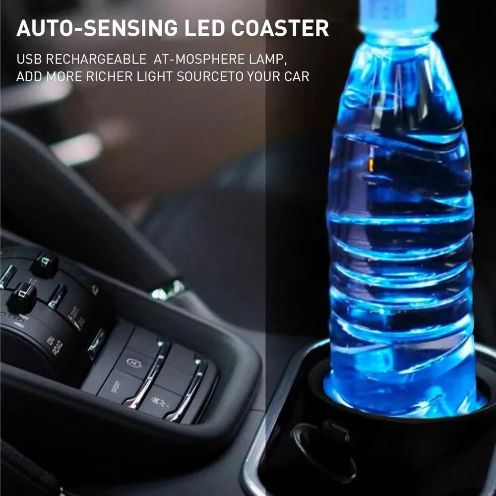  LED Cup Holder Light Mats - Constellation Backlight Coasters and Atmosphere Lighting Accessories