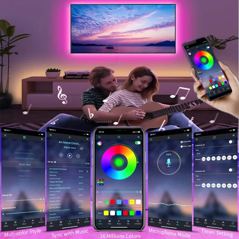 Tuya WIFI USB LED Strip Lights RGB 5050 Led Light App Control Flexible LED Lamp Ribbon for Room Decor TV Backlight Diode Tape