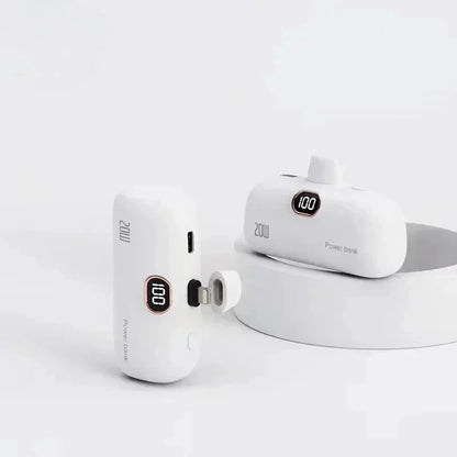 Mini 10000Mah Power Bank Built Cable Portable Mobile Phone Charger External Battery Capsule Powerbank for Type-C Iphone