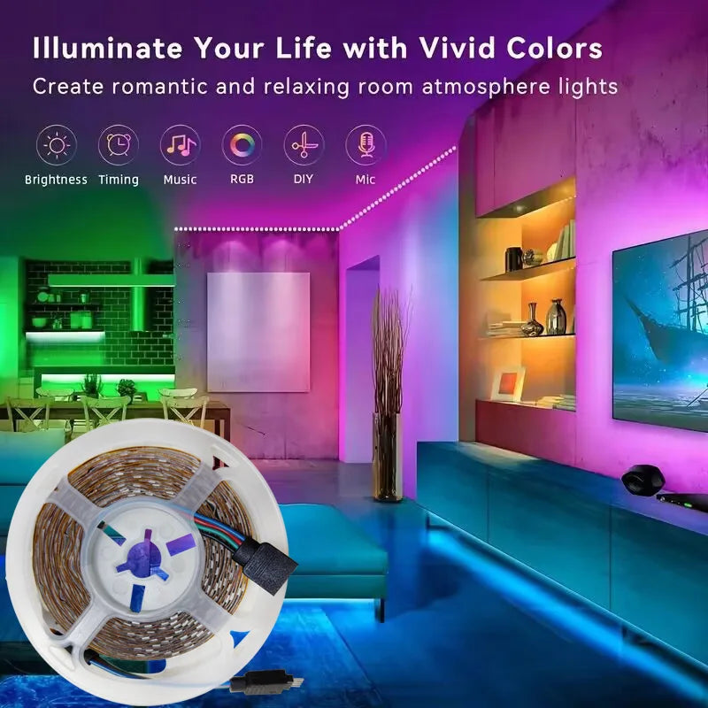 Tuya WIFI USB LED Strip Lights RGB 5050 Led Light App Control Flexible LED Lamp Ribbon for Room Decor TV Backlight Diode Tape